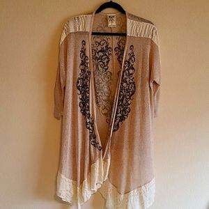 Beige knit duster, OS, Local.